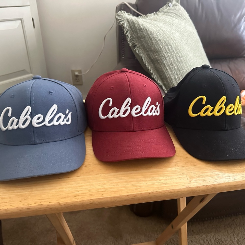 Cabela's Trio of Blue, Red, and Black Caps